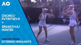 PutintsevaOsorio v HunterSiniakova Extended Highlights  Australian Open 2024 First Round [upl. by Lenor]