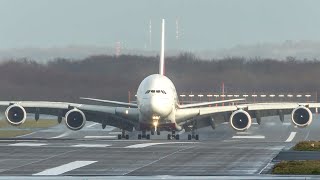 AIRBUS A380 vs BOEING 747  Landing  Departure  Which one do you like more 4k [upl. by Denton]