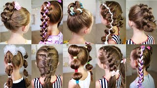 10 cute 3MINUTE hairstyles for busy morning Quick and easy hairstyles for school [upl. by Ttnerb]