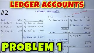 LEDGER Problem 1  Solved Example  Class 11  BCOM  CA Foundation [upl. by Neelon]