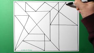 Geometric Shapes One Line Drawing Pattern  Abstract Design 60  Daily Art Therapy [upl. by Annirok923]