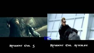 Resident Evil Afterlife  Scene from Resident Evil 5 comparison [upl. by Assirac986]