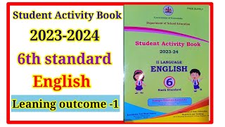 6th English student activity booklearning out come 1kalika balavardhane english kalika phala 1 [upl. by Cerys737]