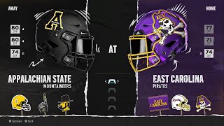 Appalachian State vs East Carolina Week 3 Simulation 2024 Season  College football 25 [upl. by Maren667]