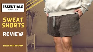 Fear OF God Essentials Sweat Shorts Review  Heather Wood Core Collection 2024 [upl. by Attenrev741]