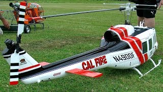 BELL UH1D GIANT RC SCALE MODEL TURBINE HELICOPTER FLIGHT DEMONSTRATION [upl. by Flavian150]