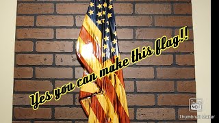 DIY Stepbystep how to make a rustic draped American flag from a 2x12 piece of lumber [upl. by Delaryd]