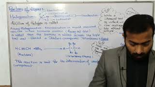 Part1 Reactions of alkynes  Halogenation  ch12  10th class chemistry [upl. by Ahsinelg]