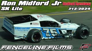 Ron Midford Jr SK Lite Stafford Speedway 7122024 [upl. by Meean]