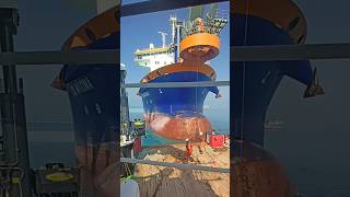 DISCONNECTING WIRE FROM BIG VESSEL🫡🫡 trending offshorevessel hopperdredger pipelineconnection [upl. by Elimaj]