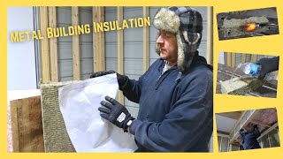 Metal Garage Insulation  Faced Unfaced Rockwool Insulation and Vapor Barrier [upl. by Ahsilrae]