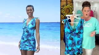 Kim Gravel x Swimsuits For All Adjustable Ruched Swim Dress on QVC [upl. by Drahsar]