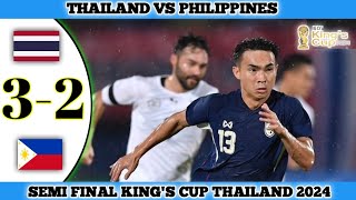 THAILAND VS PHILIPPINES  31  Semi Final Kings Cup Thailand 2024 [upl. by Eiba]