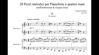 A Diabelli  18 Re minore from quot28 pezzi melodiciquot for Piano four hands score [upl. by Vano]