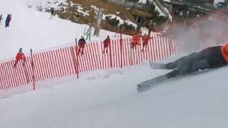 Carnage Hobby skiers at the Kitzbuehel start house [upl. by Enitsed]