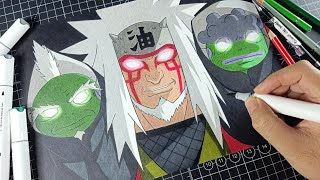 Drawing Jiraiya Sage Mode From Naruto Shippuden [upl. by Doersten]