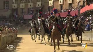 Palio di Siena 2023 lapertura di Pierluigi Pardo cita le parole di Santa Caterina da Siena [upl. by Whallon]