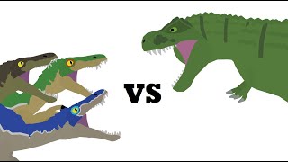 Pivot Speckles Tarbosaurus Dino King vs Baryonyx Trio Camp Cretaceous Battle Animation [upl. by Leuas]