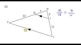 Day 8 HW 7 to 11 Side Splitter Theorem of Similar Triangles [upl. by Rattray]