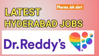 Pharma Jobs 2024 hyderabad DrReddys laboratories reddys [upl. by Prosser454]