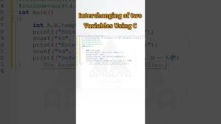 Computer Programming  Swap Variables in C Language  Interchange Variable shorts viralshorts c [upl. by Blondie657]