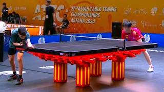 Wang Chuqin vs Benyamin Faraji  MTQF  2024 Asian Championship [upl. by Anaiek78]