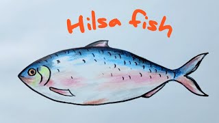 How to draw a Hilsa fish very simple method [upl. by Randee]