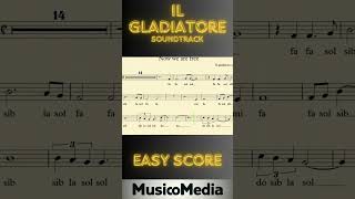 IL GLADIATORE tutorial soundtrack spartito facile flauto violino easy score short [upl. by Dudden]