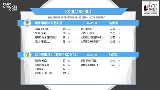 Shoreham amp Otford CC 1st XI v Outwood CC 1st XI [upl. by Ruyam756]