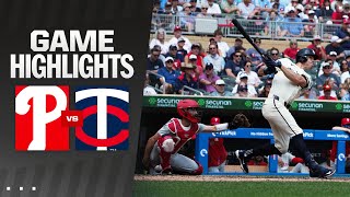 Phillies vs Twins Game Highlights 72424  MLB Highlights [upl. by Aihcila]