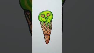 Spooky zombie 😮 icecream halloween drawing art shorts ytshorts [upl. by Shelly]