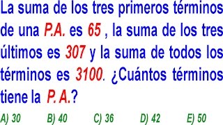 PROGRESIÓN ARITMÉTICA  Examen Admisión Universidad  ÁLGEBRA  Problema Resuelto [upl. by Halpern442]