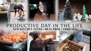 ✨️ New Kitchen Items  Thrift shop with me  meal prep and more  Day in the life vlog [upl. by Sydalg238]