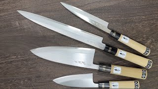 Fujiwara Kanefusa SOUMA VGold Stainless Japanese Chef Knife Series [upl. by Tomasina]