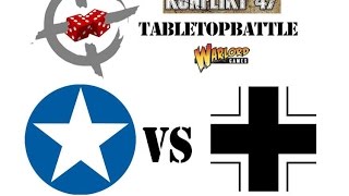 Konflikt 47 battle report 1  US vs GER 750pts M8A4 Walker and Totenkorps [upl. by Eisteb204]