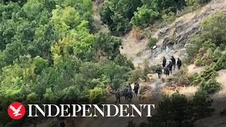 Drone footage shows Serbian gunmen storm Orthodox monastery in Kosovo [upl. by Rakso610]