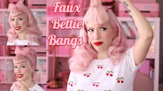 Faux bettie bangs tutorial ✨ How to use a clipon hairpiece and a few different hairstyling ideas [upl. by Blaire192]