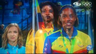 Caterine Ibarguen medalla de oro Rio 2016 himno [upl. by Ssor]