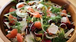 Recipe A Hearty Seasonal Salad with Radicchio Fennel Grapefruit and Hazelnuts [upl. by Arakat]