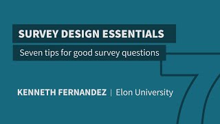 7 tips for good survey questions [upl. by Israel]