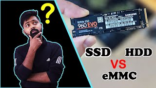 eMMC vs SSD vs HDD Storage in HINDI [upl. by Warchaw84]