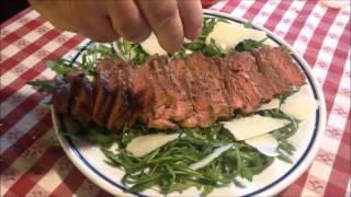 Tagliata di manzo con rucola e parmigiano ben cotta [upl. by Acirtal]