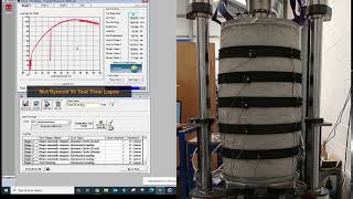 500mm d x 1000mm h sample our largest sample to date failing under load in our 250kN frame [upl. by Harrak]