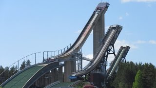 Finnland die Sprungschanzen in Lahti Schanzenanlage Salpausselkä Skisprungschanze Lahti Sky Jump [upl. by Yokum875]