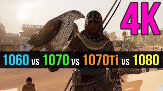 4K Assassins Creed Origins  GTX 1060 vs 1070 vs 1070 Ti vs 1080 [upl. by Devy]