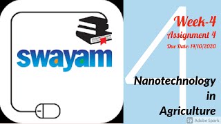 SWAYAM Nanotechnology In Agriculture WEEK 4 ASSIGNMENT 4 [upl. by Romain]