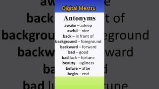 Antonyms 02antonyms english digitalteacher yuvarajmadha spokenenglish digitalclassroom [upl. by Sanferd]