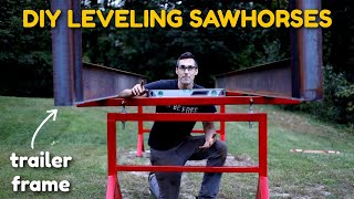 DIY Leveling Sawhorse Build HEAVY DUTY [upl. by Quirk]