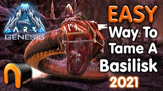 ARK How To EASY Tame A BASILISK ARK [upl. by Anaeg]