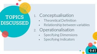 Conceptualisation And Operationalization in Research Theoretical Def Relationship [upl. by Yecnahc]